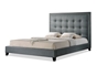 Baxton Studio Hirst  Gray Platform Bed- King Size - BSOBBT6377-Grey-King
