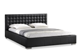 Baxton Studio Madison Black Modern Bed with Upholstered Headboard - Queen Size affordable modern furniture in Chicago, bedroom furniture, Madison Black Modern Bed with Upholstered Headboard - Queen Size