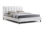 Baxton Studio Vino White Modern Bed with Upholstered Headboard - Queen Size - BSOBBT6312-White-Queen
