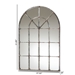 Baxton Studio Newman Vintage Farmhouse Antique Silver Finished Arched Window Accent Wall Mirror - BSORTB1358-2