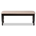 Baxton Studio Corey Modern and Contemporary Sand Fabric Upholstered and Dark Brown Finished Wood Dining Bench - BSORH039-Sand/Dark Brown-Dining Bench