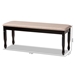 Baxton Studio Corey Modern and Contemporary Sand Fabric Upholstered and Dark Brown Finished Wood Dining Bench - BSORH039-Sand/Dark Brown-Dining Bench