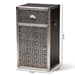 Baxton Studio Cosette Vintage Industrial Silver Metal Floral Accent Cabinet - BSOHY2AB017-Grey-Cabinet