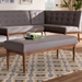 Baxton Studio Arvid Mid-Century Modern Gray Fabric Upholstered Wood Dining Bench - BSOBBT8051-Grey-Bench