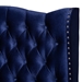 Baxton Studio Hanne Glam and Luxe Purple Blue Velvet Fabric Upholstered Queen Size Wingback Bed - BSOCF8948-Navy Blue-Queen