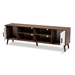 Baxton Studio Quinn Mid-Century Modern Two-Tone White and Walnut Finished 2-Door Wood TV Stand - BSOTV8003-Columbia Walnut/White-TV