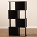 Baxton Studio Riva Modern and Contemporary Dark Brown Finished Geometric Wood Bookshelf - BSOBS8000-Wenge-Shelf