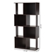 Baxton Studio Riva Modern and Contemporary Dark Brown Finished Geometric Wood Bookshelf - BSOBS8000-Wenge-Shelf