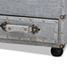 Baxton Studio Flynn Modern Transitional Grey Fabric Upholstered 2-Drawer Storage Trunk Ottoman - BSOJY19A416-Grey-Otto