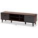 Baxton Studio Moina Mid-Century Modern Two-Tone Walnut Brown and Grey Finished Wood TV Stand - BSOSE TV90810WI-Columbia/Dark Grey-TV Stand