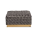 Baxton Studio Noah Luxe and Glam Grey Velvet Fabric Upholstered and Gold Finished Square Cocktail Ottoman - BSOTSF-6709-Grey/Gold-Otto