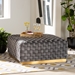 Baxton Studio Noah Luxe and Glam Grey Velvet Fabric Upholstered and Gold Finished Square Cocktail Ottoman - BSOTSF-6709-Grey/Gold-Otto