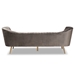 Baxton Studio Kailyn Glam and Luxe Grey Velvet Fabric Upholstered and Gold Finished Sofa - BSOTSF-6719-3-Grey Velvet/Gold-SF
