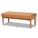 Baxton Studio Arvid Mid-Century Modern Tan Faux Leather Upholstered and Walnut Brown Finished Wood Dining Bench - BSOBBT8051-Tan/Walnut-Bench