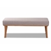 Baxton Studio Odessa Mid-Century Modern Grey Fabric Upholstered and Walnut Brown Finished Wood Dining Bench - BSOBBT8054-Grey/Walnut-Bench