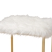 Baxton Studio Gwyn Glam and Luxe White Faux Fur Upholstered and Gold Finished Metal Ottoman - BSOJY20A255-White/Gold-Otto