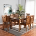 Baxton Studio Luisa Modern and Contemporary Transitional Walnut Brown Finished Wood 7-Piece Dining Set - BSOLuisa-Walnut-7PC Dining Set