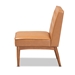 Baxton Studio Riordan Mid-Century Modern Tan Faux Leather Upholstered and Walnut Brown Finished Wood Dining Chair - BSOBBT8051.13-Tan/Walnut-CC