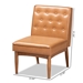 Baxton Studio Riordan Mid-Century Modern Tan Faux Leather Upholstered and Walnut Brown Finished Wood Dining Chair - BSOBBT8051.13-Tan/Walnut-CC