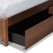 Baxton Studio Saffron Modern and Contemporary Walnut Brown Finished Wood Full Size 4-Drawer Platform Storage Bed - BSOMG0068-Walnut-4DW-Full-Bed