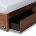 Baxton Studio Yara Modern and Contemporary Walnut Brown Finished Wood Full Size 4-Drawer Platform Storage Bed Frame - BSOMG0068-Walnut-4DW-Full-Frame