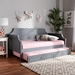 Baxton Studio Mariana Classic and Traditional Grey Finished Wood Full Size Daybed with twin Size Trundle - BSOMariana-Grey-Daybed-F/T