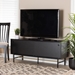 Baxton Studio Truett Modern Dark Brown Finished Wood and Two-Tone Black and Gold Metal TV Stand - BSOLCF20271-Dark Brown-TV Stand