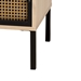Baxton Studio Felton Mid-Century Modern Two-Tone Black and Gold Metal and Light Brown Finished Wood 1-Door End Table - BSOFrakta-003-1 Door-Cabinet