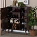 Baxton Studio Keiran Mid-Century Modern Walnut Brown Finished Wood 2-Door Shoe Cabinet - BSOSESC88002WI-CLB-Shoe Cabinet