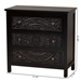 Baxton Studio Yelena Classic and Traditional Black Finished Wood 3-Drawer Storage Cabinet - BSOJY23A006-Wooden-Storage Cabinet
