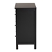 Baxton Studio Yelena Classic and Traditional Black Finished Wood 3-Drawer Storage Cabinet - BSOJY23A006-Wooden-Storage Cabinet