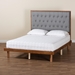 Baxton Studio Bellini Classic and Traditional Grey Fabric and Walnut Brown Finished Wood King Size Platform Bed - BSOMG9765/0082S-King