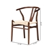 Baxton Studio Paxton Modern Dark Brown Finished Wood 2-Piece Dining Chair Set - BSOY-A-Dark Brown/Rope-Wishbone-Chair
