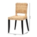 bali & pari Dermot Modern Bohemian Dark Brown Finished Wood and Natural Rattan 2-Piece Dining Chair Set - BSOMD39507-Mango Wood-DC