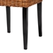 bali & pari Manrico Modern Bohemian Dark Brown Finished Wood and Natural Rattan 2-Piece Dining Chair Set - BSOMD39533-Mango Wood-DC