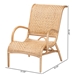 bali & pari Madura Modern Bohemian Natural Brown Rattan Lounge Chair - BSOMadura-Rattan-CC