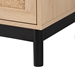 Baxton Studio Cherelle Mid-Century Modern Light Brown and Black 3-Drawer Storage Cabinet - BSOSR221279-Wooden-Cabinet