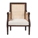 bali & pari Desmond Traditional French Beige Fabric and Dark Brown Finished Wood Accent Chair - BSOSEA687-Dark wood-NAT03/White -F00