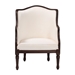 bali & pari Ornella Traditional French Beige Fabric and Dark Brown Finished Wood Accent Chair - BSOSEA667-Dark wood-NAT03/White-F00