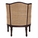 bali & pari Ornella Traditional French Beige Fabric and Dark Brown Finished Wood Accent Chair - BSOSEA667-Dark wood-NAT03/White-F00