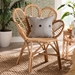 bali & pari Eliava Modern Bohemian Natural Rattan Flower Accent Chair - BSOFlower-Natural-AC