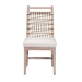 bali & pari Ulric Modern Bohemian White Washed Mahogany Wood Dining Chair - BSOVersa-Cerused White/Brown Rope-DC