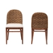 bali & pari Denver Modern Bohemian Walnut Brown Finished Acacia Wood and Seagrass 2-Piece Dining Chair Set - BSODenver-Wood/Banana Leaf-DC