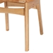 Baxton Studio Nenet Mid-Century Modern Oak Brown Finished Wood and Rattan 2-Piece Dining Chair Set - BSORH256C-Natural Rattan/Natural Flat Seat-DC-2PK