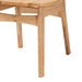 Baxton Studio Tadeo Mid-Century Modern Oak Brown Finished Wood and Rattan 2-Piece Dining Chair Set - BSORH257C-Natural Rattan/Natural Flat Seat-DC-2PK