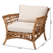 bali & pari Babette Modern Bohemian Natural Brown Rattan Arm Chair - BSODCWH 10015-Mina/White Cushions-CC