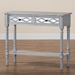 Baxton Studio Gellert Classic and Traditional Grey Finished Wood 2-Drawer Console Table - BSOJY23A093-Grey-Console Table