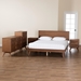 Baxton Studio Melora Mid-Century Modern Walnut Brown Finished Wood and Rattan King Size 5-Piece Bedroom Set - BSOMG0004-Ash Walnut-King 5PC Bedroom Set
