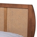 Baxton Studio Asami Mid-Century Modern Walnut Brown Finished Wood and Woven Rattan Full Size 5-Piece Bedroom Set - BSOAsami-Ash Walnut Rattan-Full 5PC Bedroom Set