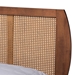 Baxton Studio Asami Mid-Century Modern Walnut Brown Finished Wood and Woven Rattan Full Size 4-Piece Bedroom Set - BSOAsami-Ash Walnut Rattan-Full 4PC Bedroom Set